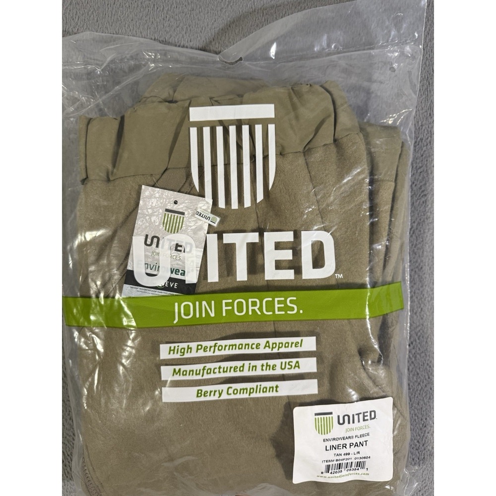 United‎ Join Force Envirowear Fleece Coyote Tan Liner Pant Large Regular